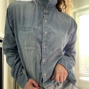 Casual Denim Button-Up Shirt